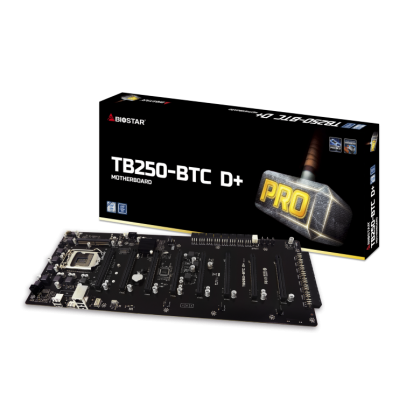 BIOSTAR TB250-BTC D+ INTEL LGA 1151 SODIMM DDR4 2400 8 PCI-E x16 GPU Professional Crypto Mining Bitcoin Ethereum Motherboard BIOSTAR TB250-BTC D+ INTEL LGA 1151 SODIMM DDR4 2400 8 PCI-E x16 GPU Professional Crypto Mining Bitcoin Ethereum Motherboard